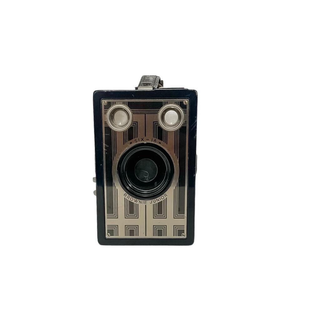 Vintage Six-16 Brownie Camera Art Deco Kodak Box Camera w/ Worn Strap